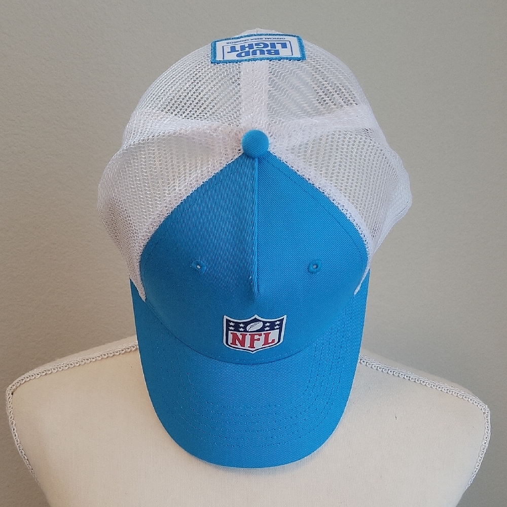 NFL Bud Light Trucker Snap Back Blue and White Cap Hat